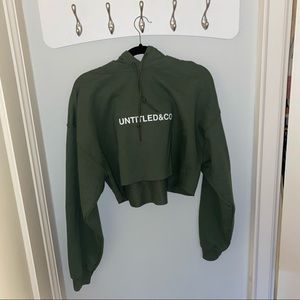 Untitled & Co Olive Crop Hoodie